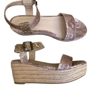 COCONUTS Sandal Women’s 8M Tan Matisse Sunchaser Espadrille Neutral Snakeskin